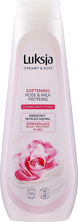 PRZECENA! Płyn do kąpieli Płatki róż i proteiny mleka - Luksja Creamy Rose Petals & Milk Proteins *