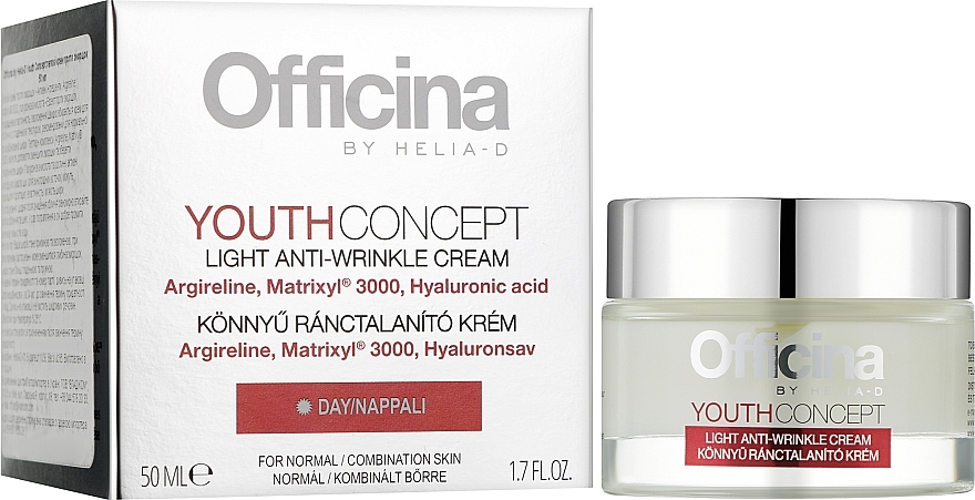 Lekki przeciwzmarszczkowy krem do twarzy - Helia-D Officina Youth Concept Light Anti-Wrinkle Cream — Zdjęcie N1