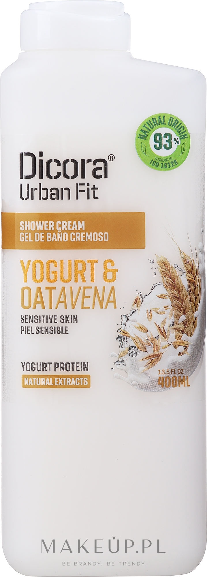 Kremowy żel pod prysznic Proteiny jogurtu i płatki owsiane - Dicora Urban Fit Shower Cream Protein Yogurt & Oats Avena — Zdjęcie 400 ml