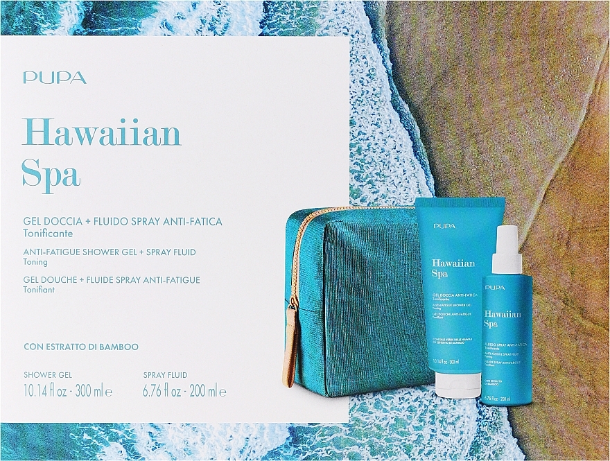 Zestaw - Pupa Hawaiian Spa Kit 2 (sh/gel/300ml + fluid/spray/200ml + bag) — Zdjęcie N1