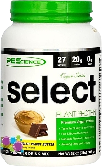 Suplement diety Czekoladowe masło orzechowe - PEScience Select Protein Vegan Series Chocolate Peanut Butter — Zdjęcie N2