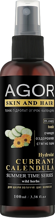 Tonik z hydrolatem ogórkowo-nagietkowym - Agor Summer Time Skin And Hair Tonic — Zdjęcie N3