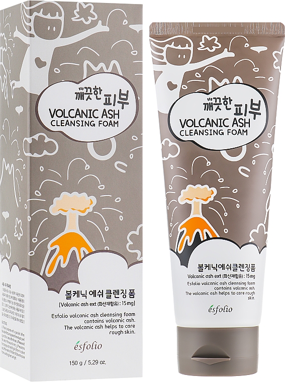 Pianka do mycia twarzy z popiołem wulkanicznym - Esfolio Pure Skin Volcanic Ash Cleansing Foam