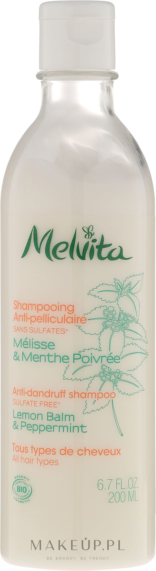 Przeciwłupieżowy szampon do włosów Melisa i mięta - Melvita Anti-dandruff Shampoo — Zdjęcie 200 ml