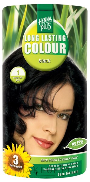 Farba do włosów - Henna Plus Long Lasting Colour — Zdjęcie 1 - Black