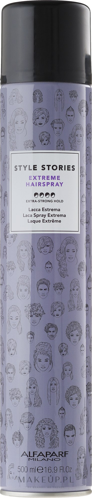 Ekstramocny lakier do włosów - Alfaparf Milano Style Stories Extra Strong Hairspray — Zdjęcie 500 ml