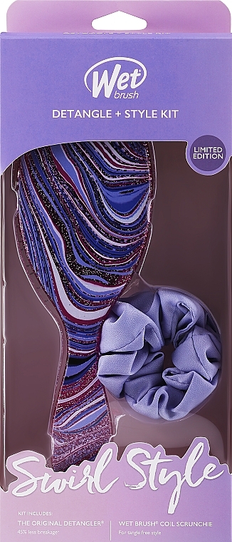 Zestaw szczotka + gumka - Wet Brush Swirl Detangle & Style Kit (brush/1pc + scrunchy/1pc) — Zdjęcie N1