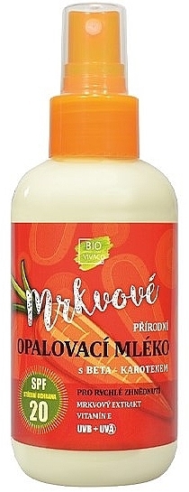 PRZECENA! Balsam przeciwsłoneczny z ekstraktem z marchwi - Vivaco Natural Sunscreen Lotion with Carrot Extract SPF 20 * — Zdjęcie N2