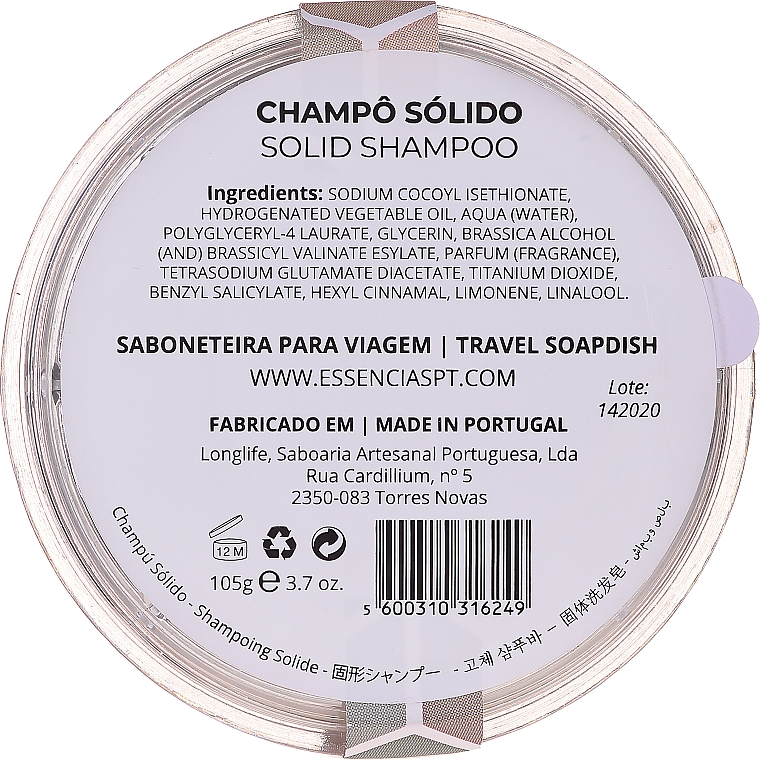 Naturalny szampon w kostce do włosów - Essencias De Portugal Solid Shampoo — Zdjęcie N2