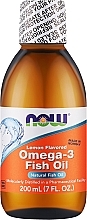Olej rybny Omega-3 o smaku cytrynowym - Now Foods Omega-3 Fish Oil Lemon Flavored — Zdjęcie N1