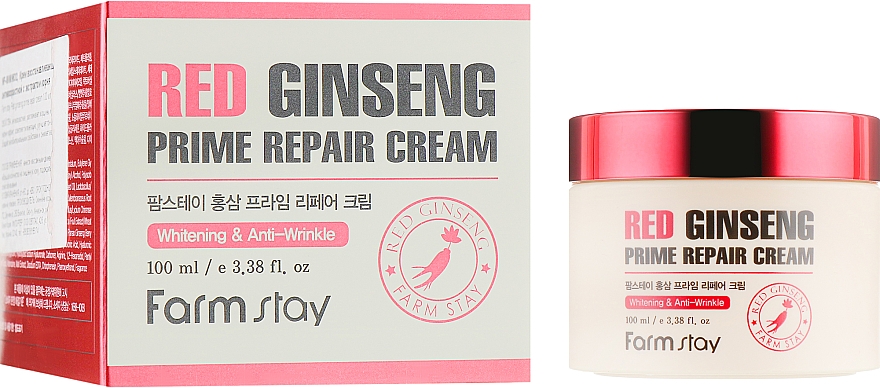 Rewitalizujący krem przeciwstarzeniowy z wyciągiem z czerwonego żeń-szenia - FarmStay Red Ginseng Prime Repair Cream — Zdjęcie N1