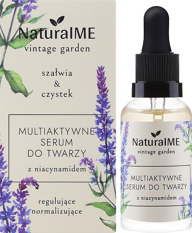 Multiaktywne serum do twarzy z niacynamidem - NaturalME Vintage Garden Sage & Cistus Multiactive Regulating & Normalizing Face Serum With Niacinamide — Zdjęcie N1