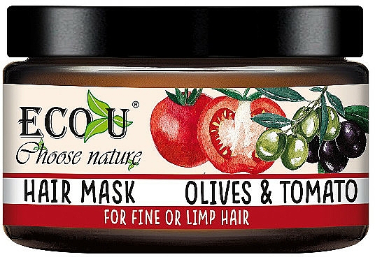 Maska do włosów cienkich i słabych Oliwki i pomidor - Eco U Mask For Fine Hair — Zdjęcie N1