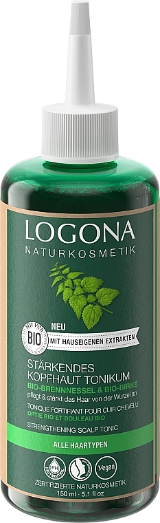 Organiczny tonik do skóry głowy z pokrzywy i brzozy - Logona Bio Organic Nettle and Birch Strengthening Scalp Toner — Zdjęcie N1
