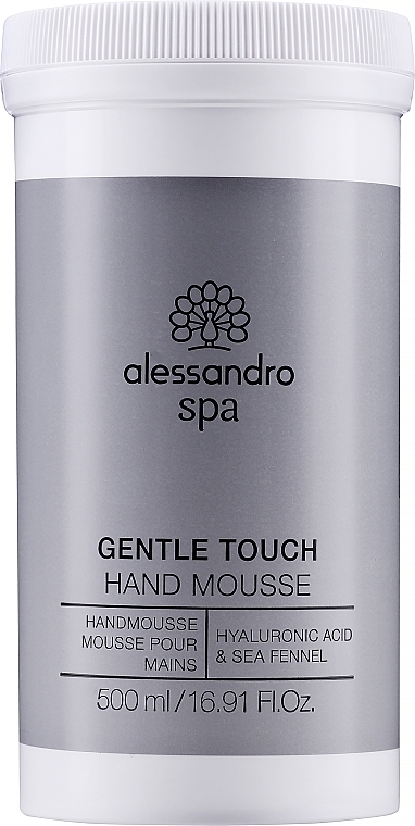 Pianka do rąk z kwasem hialuronowym - Alessandro International Spa Gentle Touch Hand Mousse Salon Size — Zdjęcie N1
