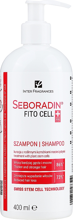 Wzmacniający szampon do włosów z roślinnymi komórkami macierzystymi - Seboradin FitoCell Shampoo — Zdjęcie N1