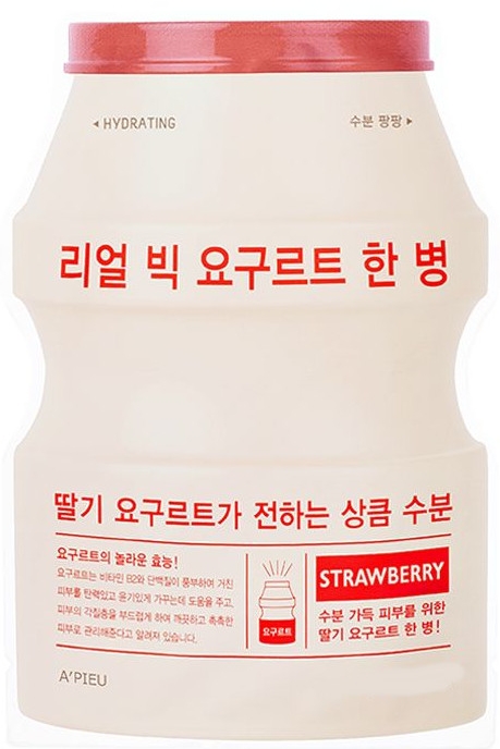 Jogurtowa maska na tkaninie Truskawka - A'pieu Real Big Yogurt One-Bottle Strawberry — Zdjęcie N1