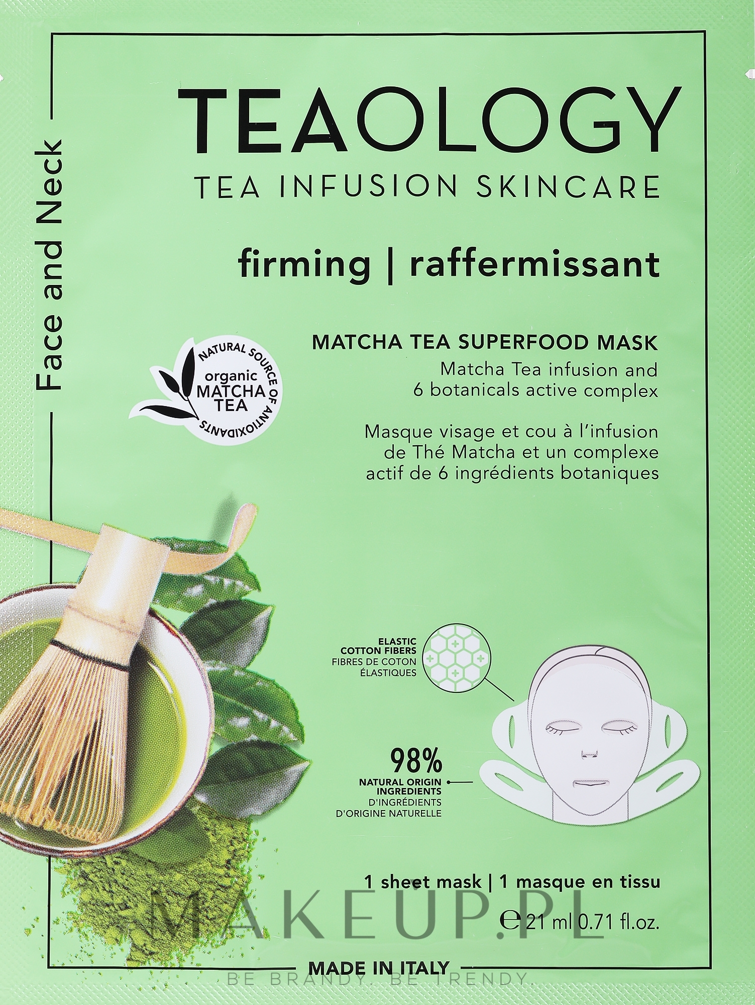 Dwuetapowa maseczka do twarzy - Teaology Matcha Tea Firming & Nourishing Mask — Zdjęcie 21 ml