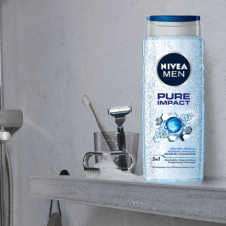 Oczyszczający żel pod prysznic dla mężczyzn - NIVEA MEN Pure Impact Shower Gel — Zdjęcie N2