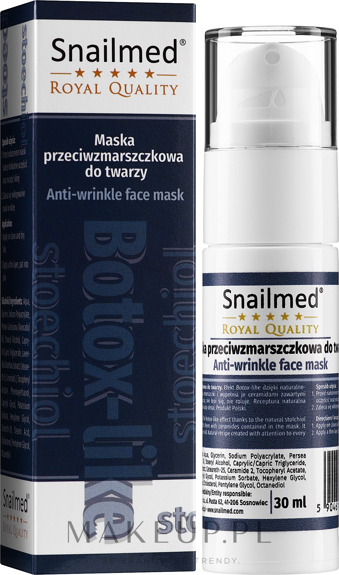 Maska przeciwzmarszczkowa do twarzy - Snailmed Royal Quality — Zdjęcie 30 ml