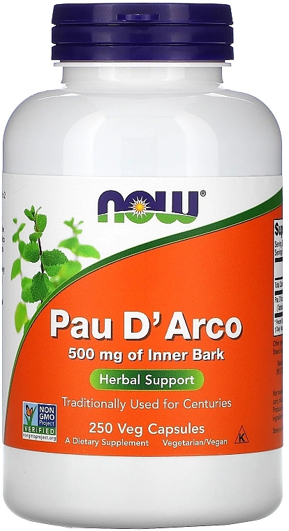 Kapsułki Kora drzewa mrówkowego 500 mg - Now Foods Pau D'Arco — Zdjęcie N2