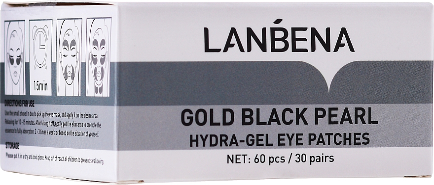 Hydrożelowe płatki pod oczy z ekstraktem z czarnych pereł i złotem - Lanbena Gold Black Pearl Hydra-Gel Eye Patch — Zdjęcie N2
