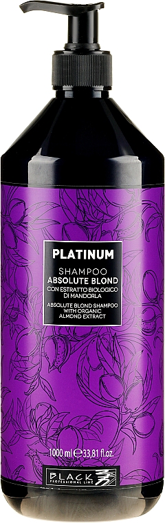Szampon do włosów blond z organicznym ekstraktem z migdałów - Black Professional Line Platinum Absolute Blond Shampoo — Zdjęcie N3