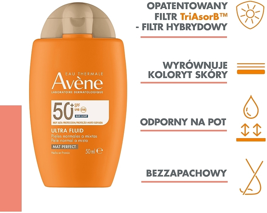 Fluid chroniący przed słońcem - Avene Eau Thermale Ultra Fluid Perfector SPF50+ — Zdjęcie N6