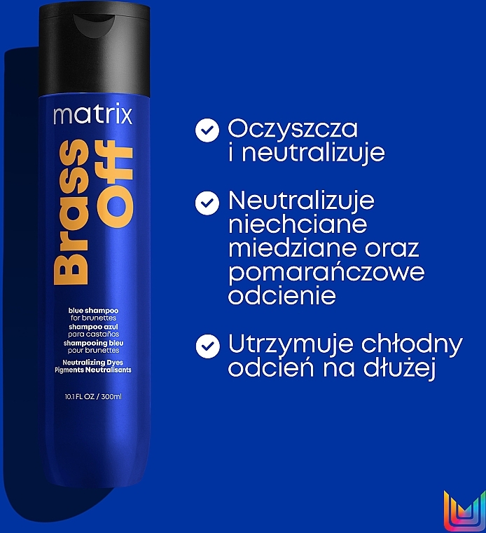 Szampon chroniący kolor włosów farbowanych - Matrix Total Results Brass Off Blue Shampoo For Brunettes — Zdjęcie N3