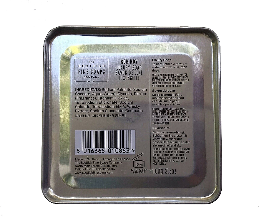 Mydło do ciała w metalowej puszcze - Scottish Fine Soaps The Rob Roy Sports Soap In A Tin — Zdjęcie N3