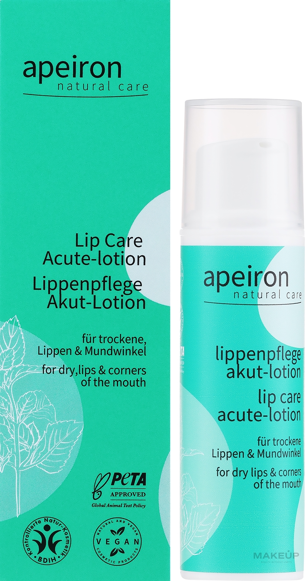 Regenerujący balsam do ust - Apeiron Auromère Acute Lip Care Lotion — Zdjęcie 10 ml