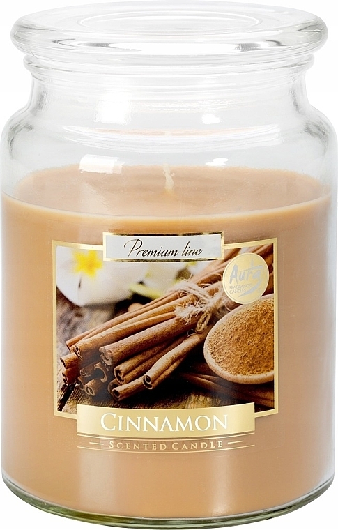 Świeca aromatyczna premium w szkle Cynamon - Bispol Premium Line Aura Cinnamon — Zdjęcie N1