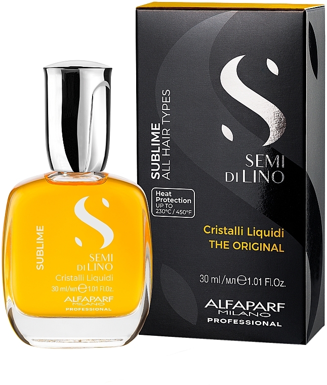 Ciekłe kryształy do włosów - Alfaparf Semi Di Lino Sublime Cristalli Liquidi Instant Illuminating Serum For All Hair Types — Zdjęcie N2