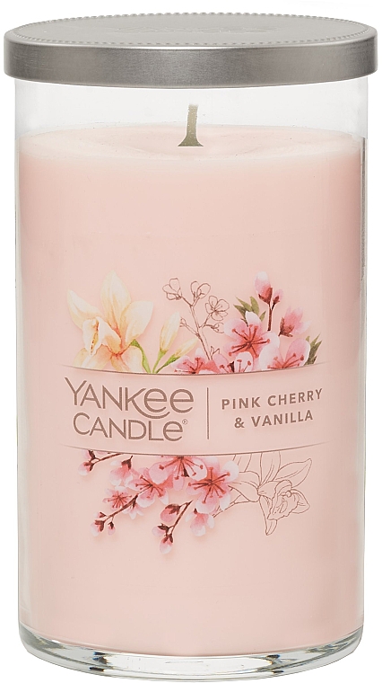 Świeca zapachowa na podstawce Różowa wiśnia i wanilia, 2 knoty - Yankee Candle Pink Cherry & Vanilla Tumbler — Zdjęcie N1