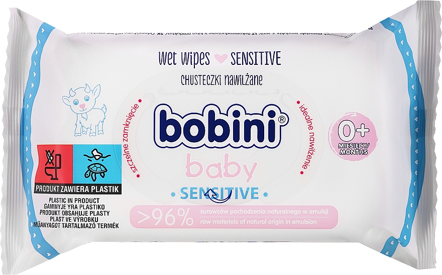 Nawilżane chusteczki dla dzieci - Bobini Baby Sensitive Wet Wipes — Zdjęcie N1