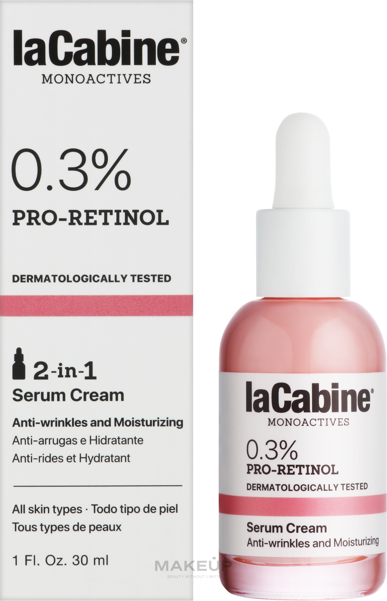 Krem-serum do twarzy z proretinolem 0,3% - laCabine 0,3% Pro-Retinol Serum Cream — Zdjęcie 30 ml
