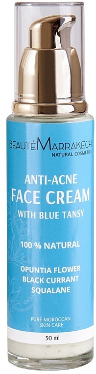 Przeciwtrądzikowy krem ​​do twarzy z wrotyczem marokańskim - Beaute Marrakech Anti-Acne Face Cream With Blue Tansy — Zdjęcie N1