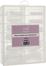 Górne formy do przedłużania paznokci, kwadratowe, 120 szt. - Tufi Profi Premium — Zdjęcie N1