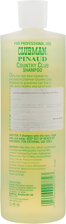 Szampon do włosów z prowitaminą B5 - Clubman Pinaud Country Club Shampoo — Zdjęcie N2