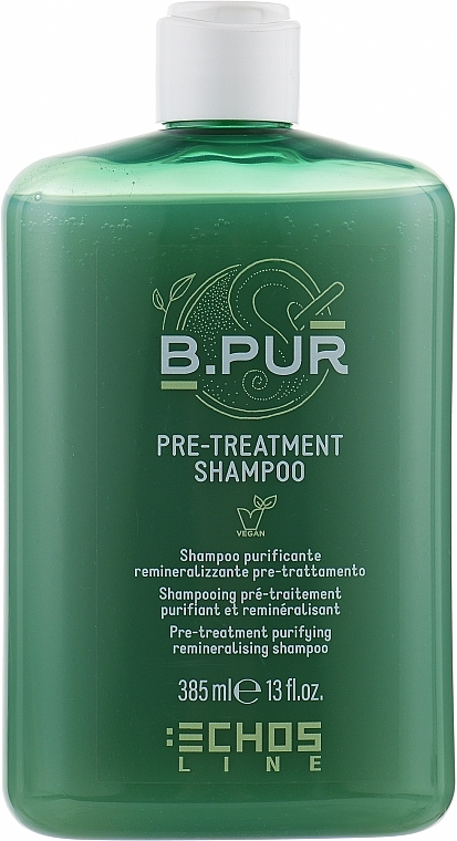 Oczyszczający szampon remineralizujący z białą glinką i masłem shea - Echosline B.Pur Pre-Treatment Purifying Remineralising Shampoo — Zdjęcie N1