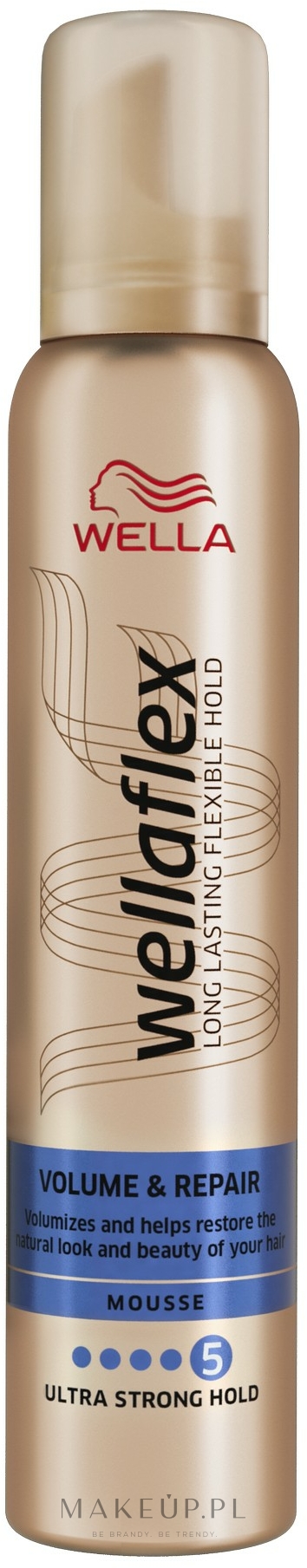 Ultramocna pianka do włosów Objętość i naprawa - Wella Wellaflex Volume & Repair Ultra Strong Hold Mousse — Zdjęcie 200 ml