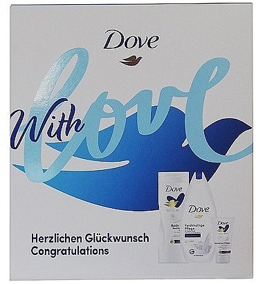 Zestaw dla mężczyzn - Dove With Love Body Love Essential Set (sh/gel/250 ml + b/lot/400 ml + h/cr/75 ml) — Zdjęcie N1