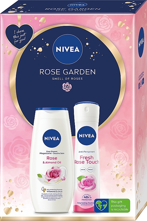 Zestaw - NIVEA Rose Garden (sh/gel/250ml + deo/150ml) — Zdjęcie N1