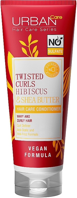 Odżywka z ekstraktem z hibiskusa i masłem shea do włosów kręconych i falowanych - Urban Care Twisted Curls Hibiscus & Shea Butter Hair Care Conditioner — Zdjęcie N1