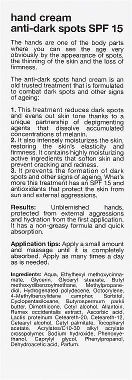 Przeciwpigmentacyjny krem do rąk SPF 15 - Bella Aurora M7 Anti-Dark Spots Hand Cream — Zdjęcie N3