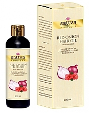 Olejek do włosów z czerwonej cebuli i hibiskusa - Sattva Red Onion Hair Oil — Zdjęcie N1