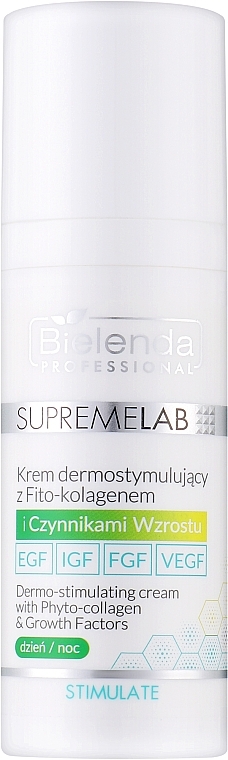 Dermostymulujący krem do twarzy z fitokolagenem - Bielenda Professional SupremeLab Dermo-Stimulating Cream With Phyto-Collagen & Growth Factors 