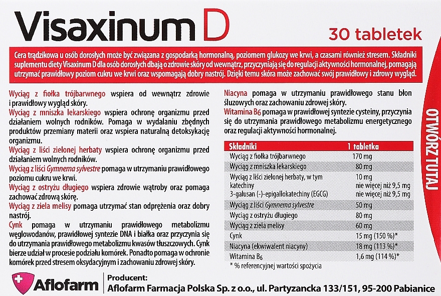 Suplement diety - Aflofarm Visaxinum D — Zdjęcie N2
