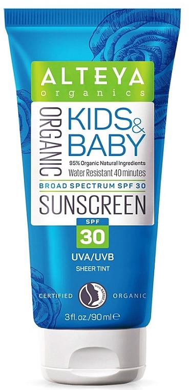 PRZECENA! Filtr przeciwsłoneczny do ciała - Alteya Organic Kids & Baby Sunscreen Cream SPF30 * — Zdjęcie N1