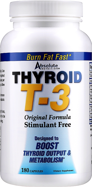 Suplement diety Thyroid T-3 - Absolute Nutrition Thyroid T-3 Capsules — Zdjęcie N3